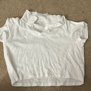 White collar croped tee